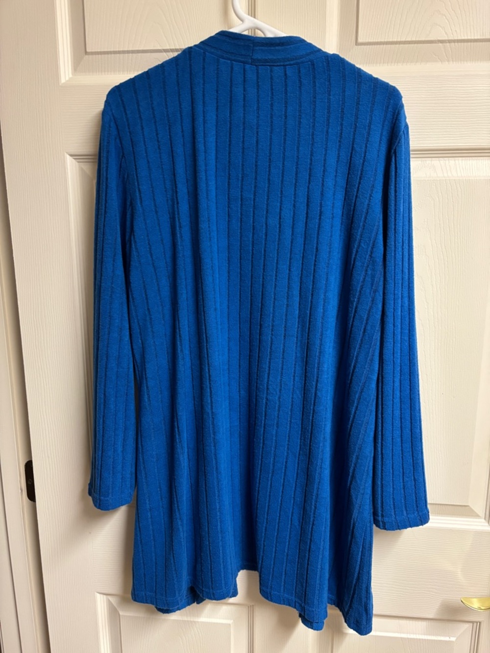 Basic One Open-Front Ribbed Cardigan - Royal Blue - Picture 4 of 4